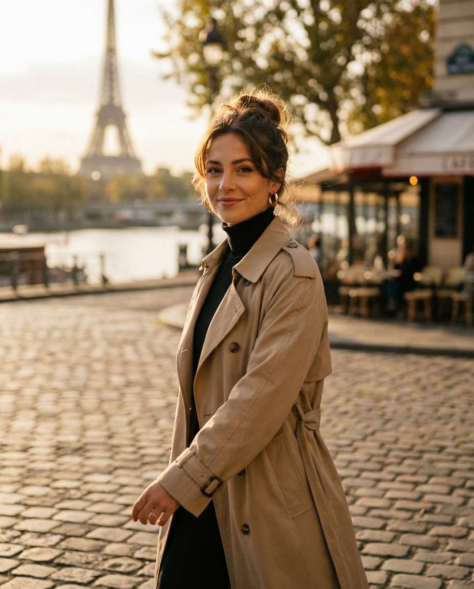 AI-generated Paris Golden Hour Travel Photo made with Nano Banana Pro