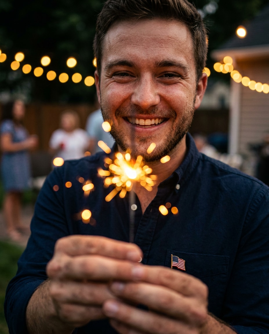 AI-generated Sparkler Hand Close-Up made with Nano Banana 2