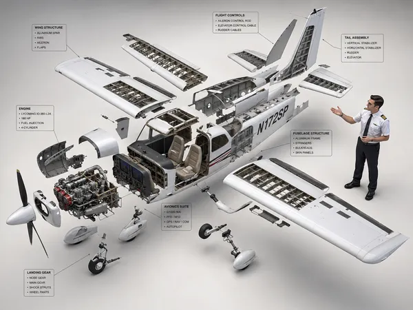 AI-generated Cessna 172 Exploded View Diagram made with GPT Image 2
