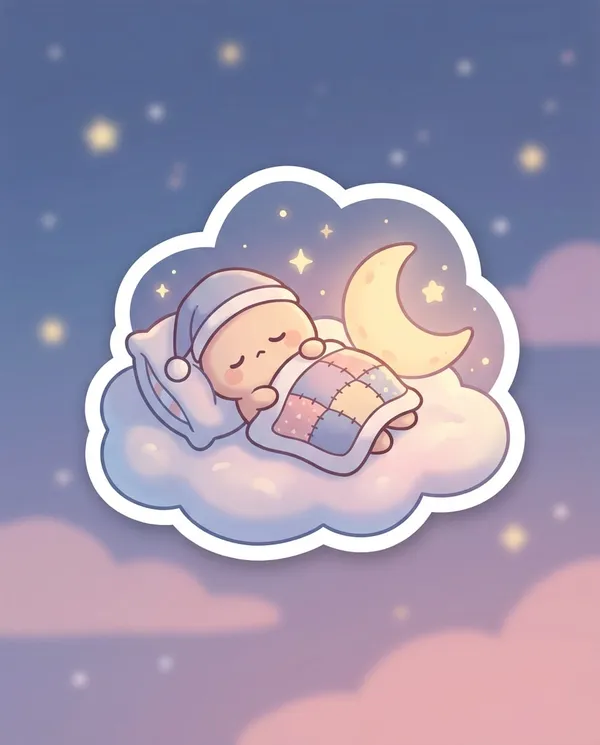 AI-generated Sleepy Cloud Nap Character made with Nano Banana 2