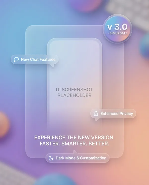 AI-generated App Update Announcement made with Nano Banana 2