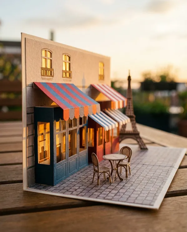 AI-generated Paris Street Pop-up made with Nano Banana 2
