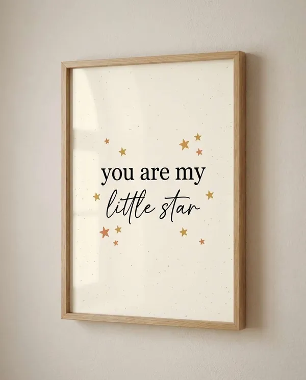 AI-generated Little Star Quote Nursery Poster made with Nano Banana 2