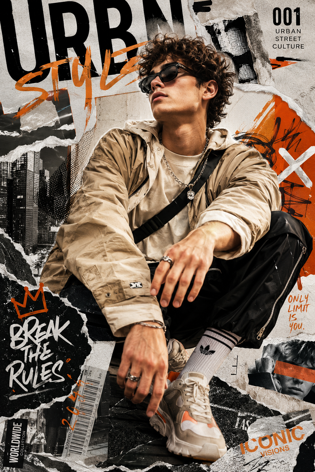 AI-generated Urban Fashion Editorial Collage made with GPT Image 2