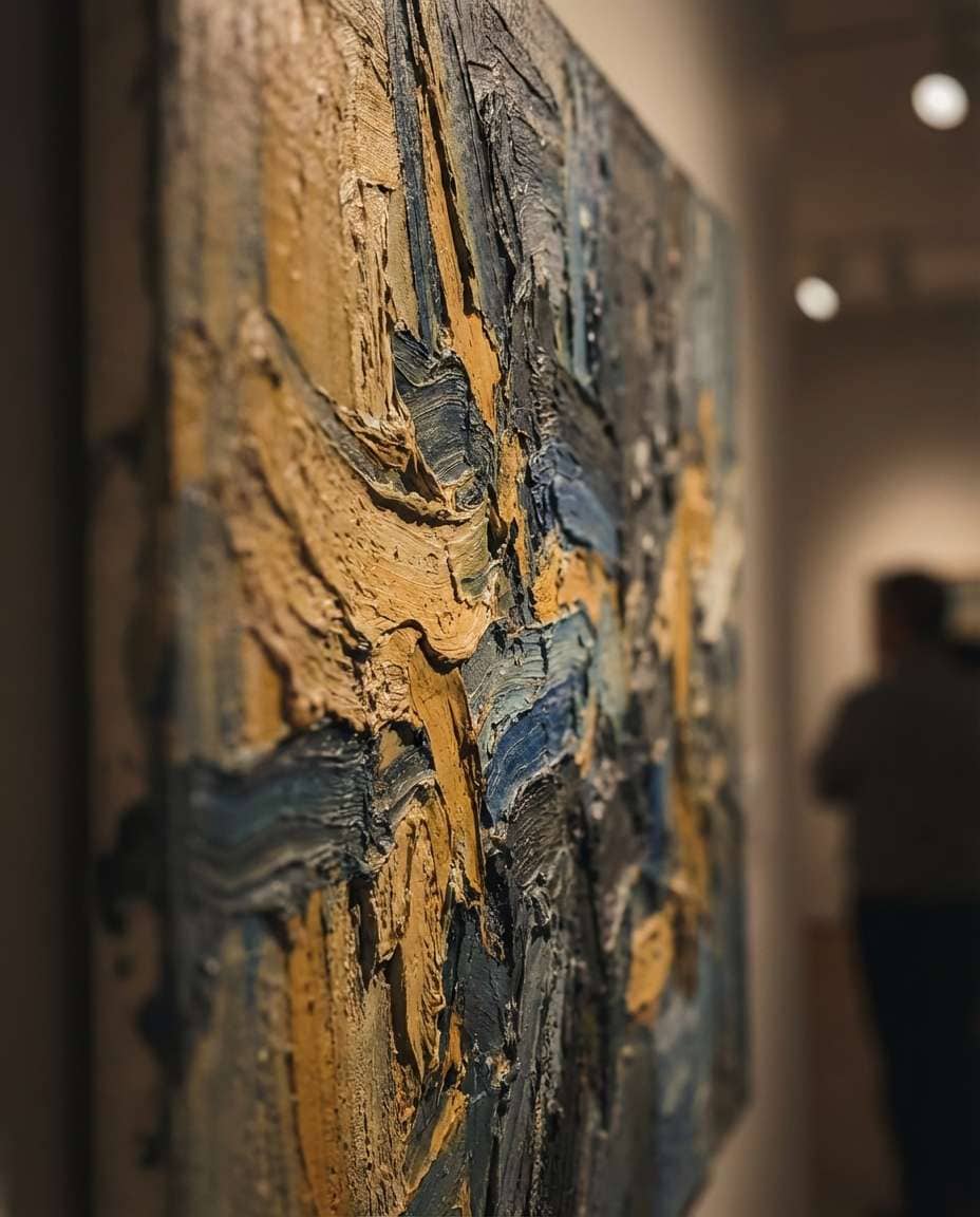 AI-generated Textured Impasto Fields made with Nano Banana Pro