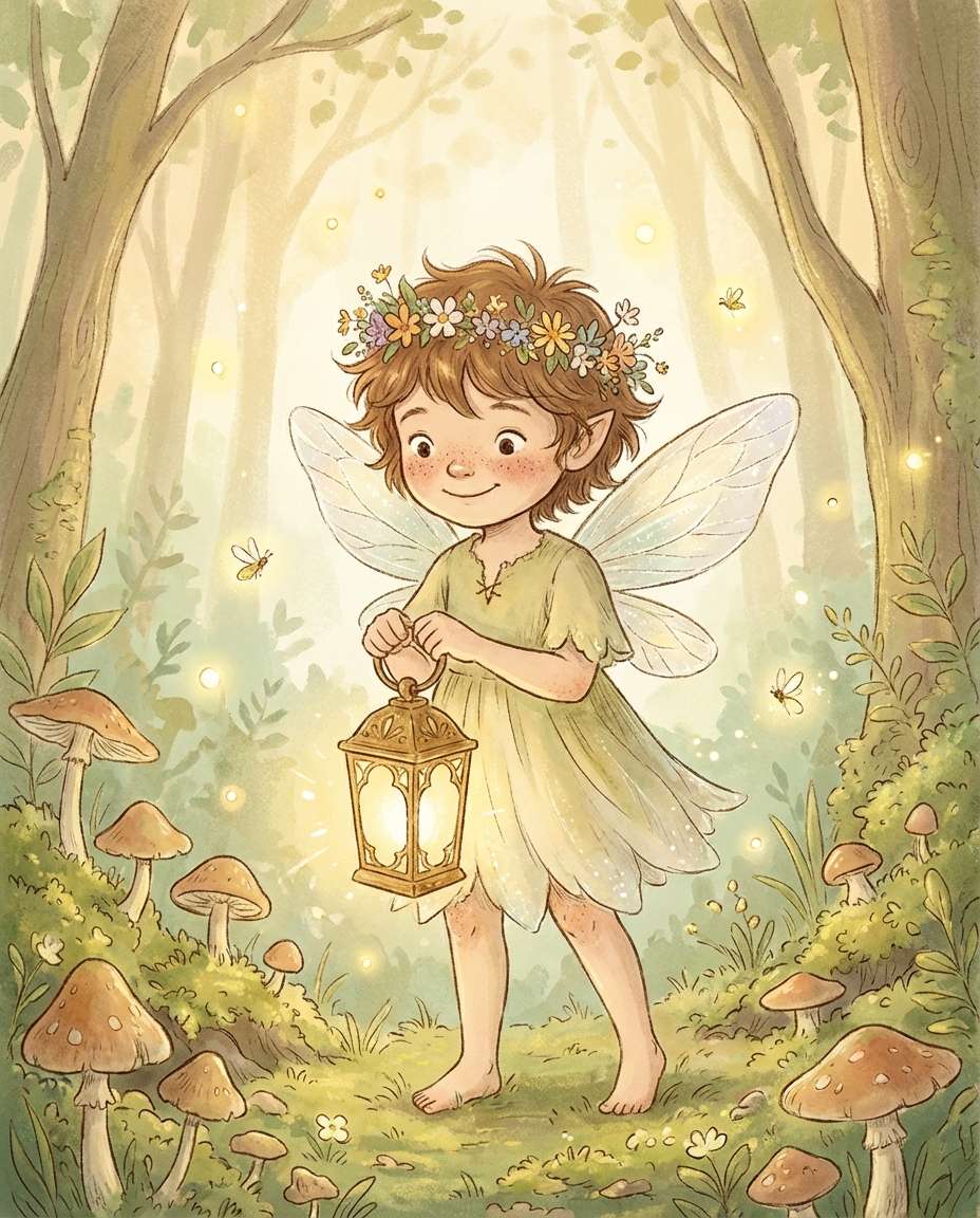AI-generated Forest Fairy Child Illustration made with Nano Banana 2