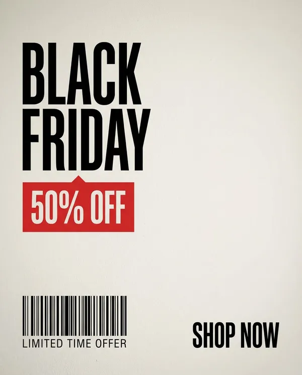 AI-generated Minimal Black Friday made with Nano Banana 2