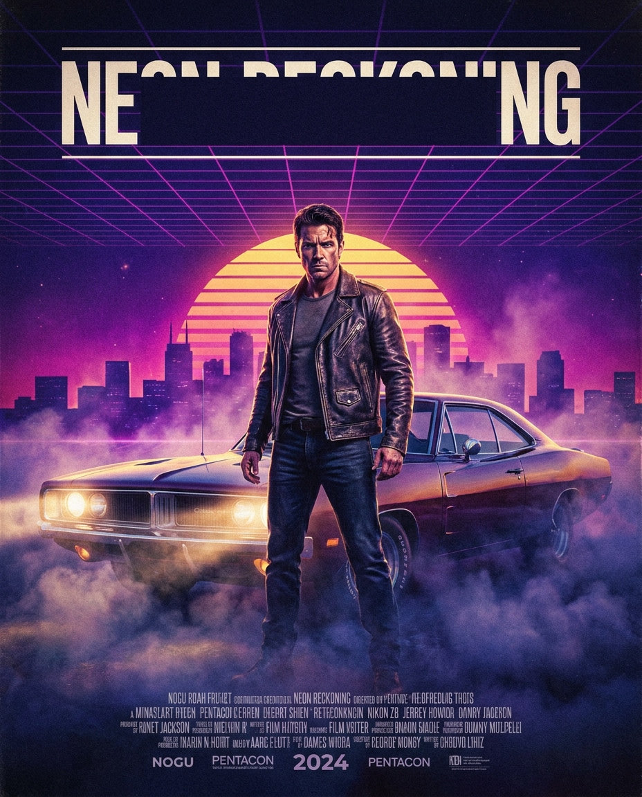 AI-generated Retro 1980s Action Poster made with Nano Banana 2