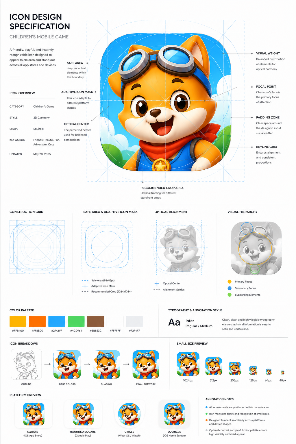 AI-generated Children’s Game App Icon Board made with GPT Image 2