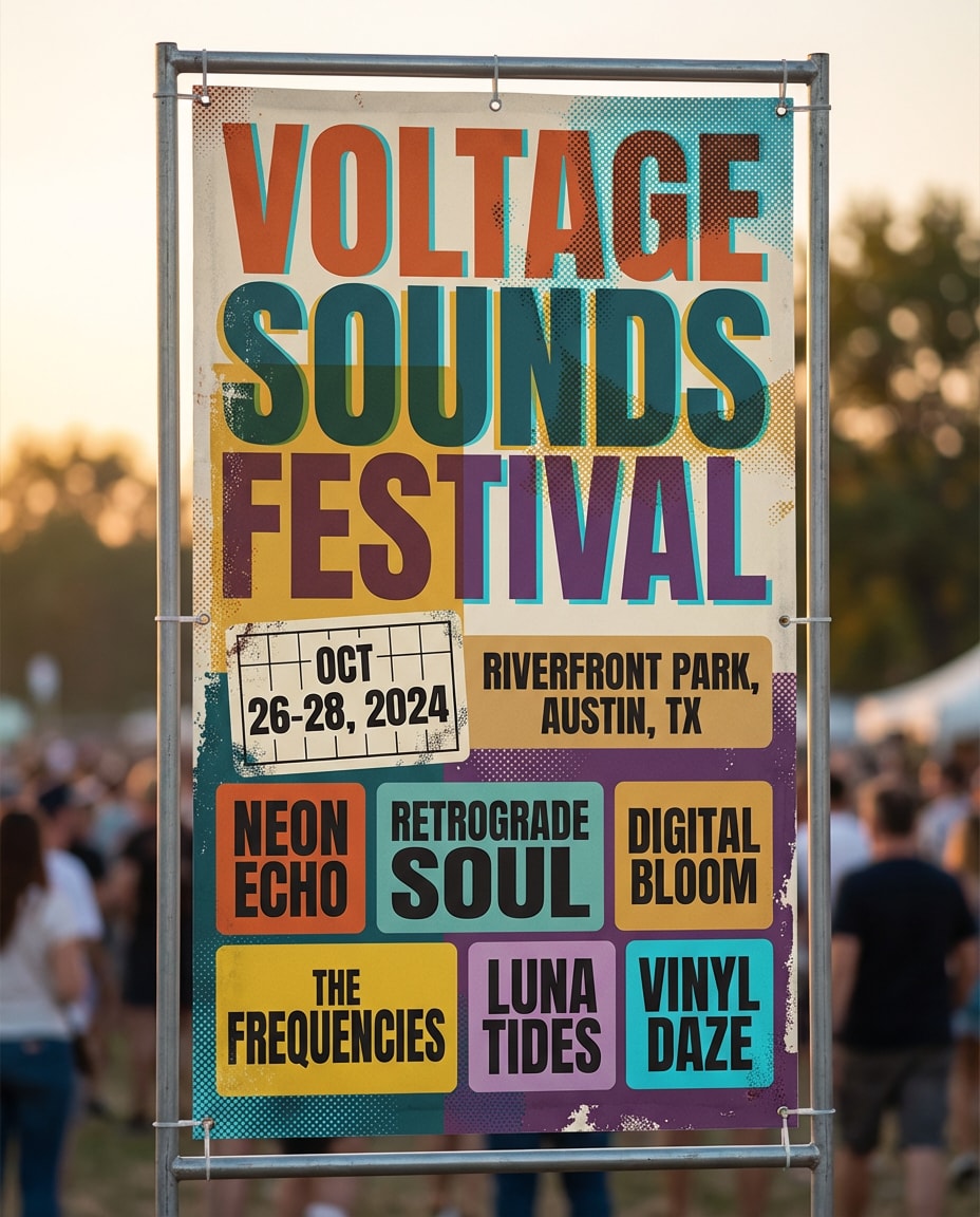 나노바나나 2로 생성한 AI 이미지 Music Festival Lineup