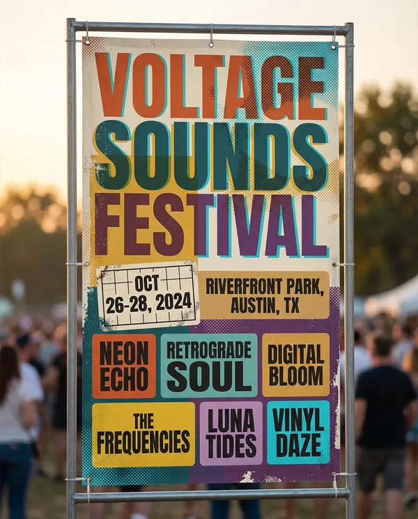 AI-generated Music Festival Lineup made with Nano Banana 2