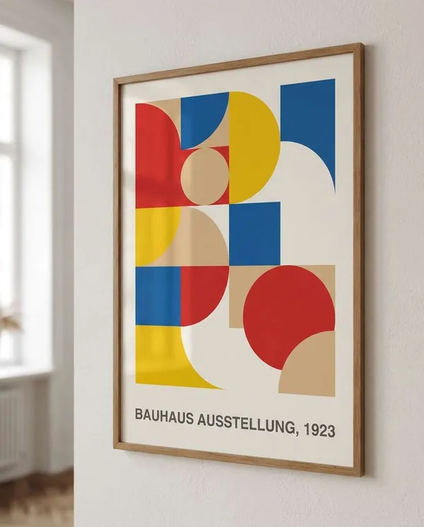 AI-generated Bauhaus Geometry made with Nano Banana Pro