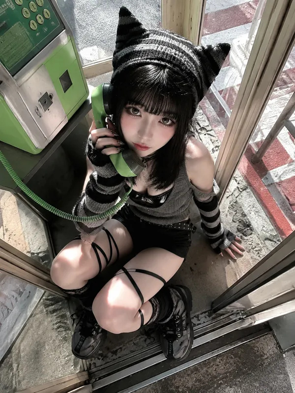 AI-generated Retro Phone Booth Portrait made with GPT Image 2