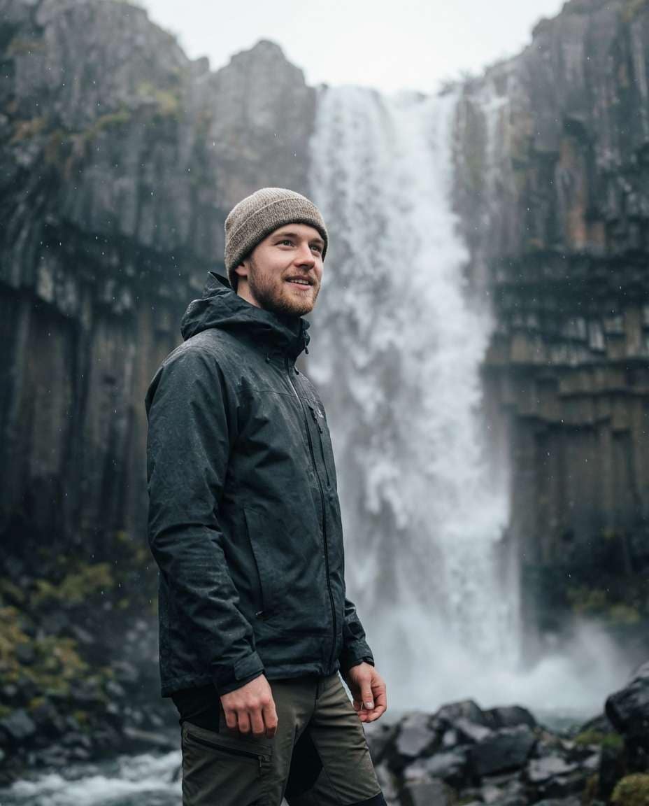 AI-generated Iceland Waterfall Mist made with Nano Banana Pro