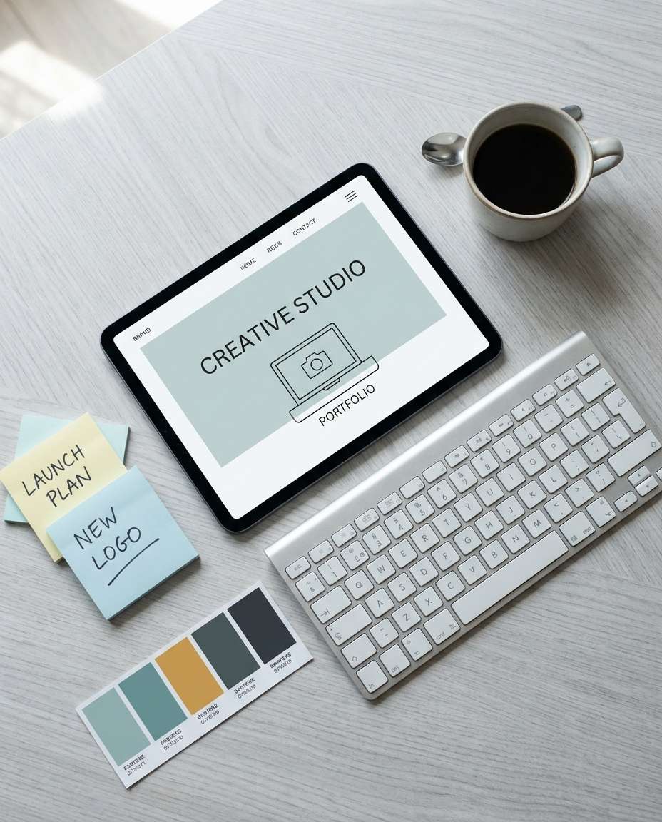 AI-generated Creator Desk Flat Lay made with Nano Banana 2