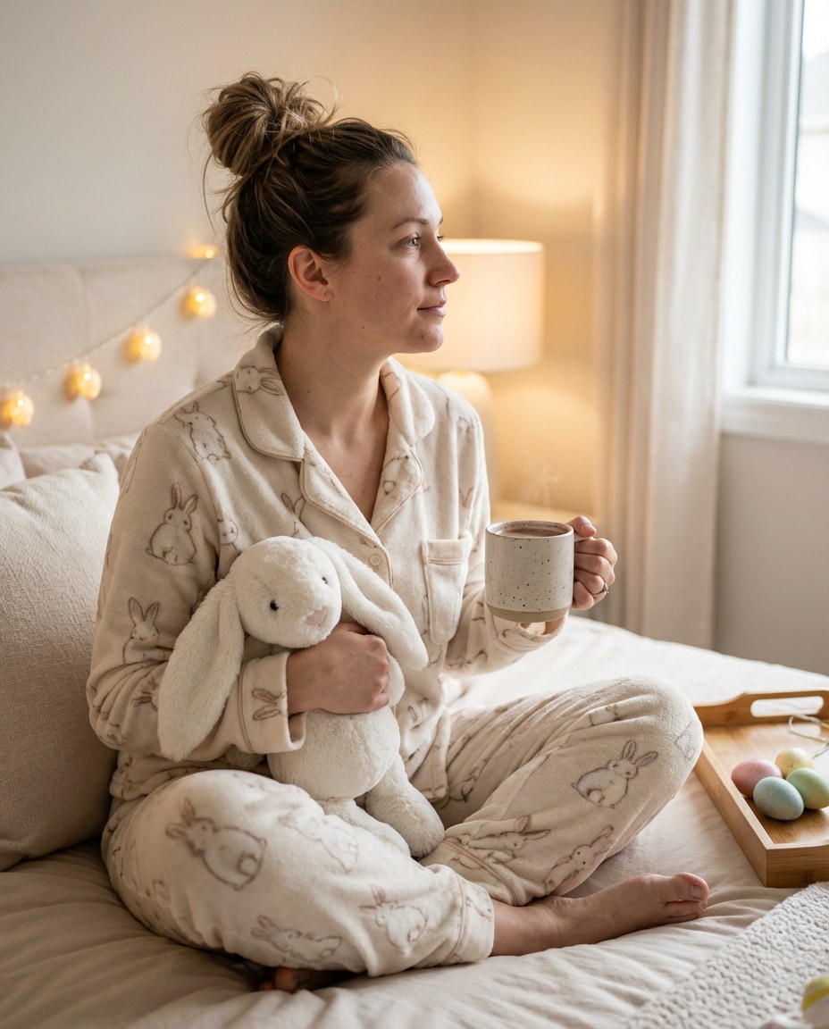 AI-generated Cozy Bunny Pajama Portrait made with Nano Banana Pro