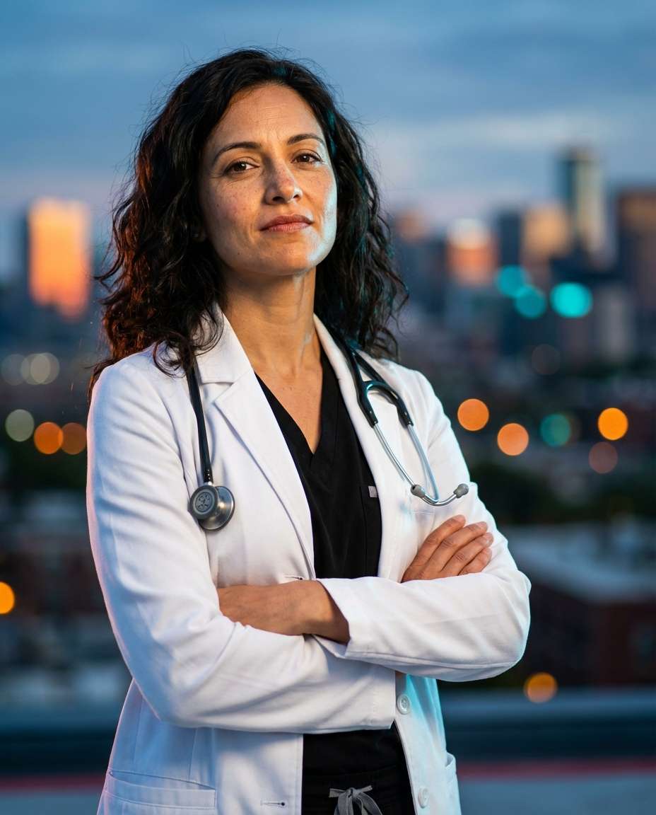 AI-generated Cinematic Doctor Poster Portrait made with Nano Banana Pro
