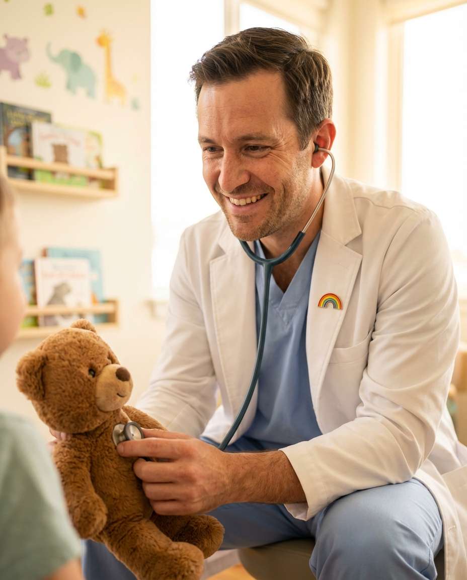 AI-generated Playful Pediatrician Portrait made with Nano Banana Pro
