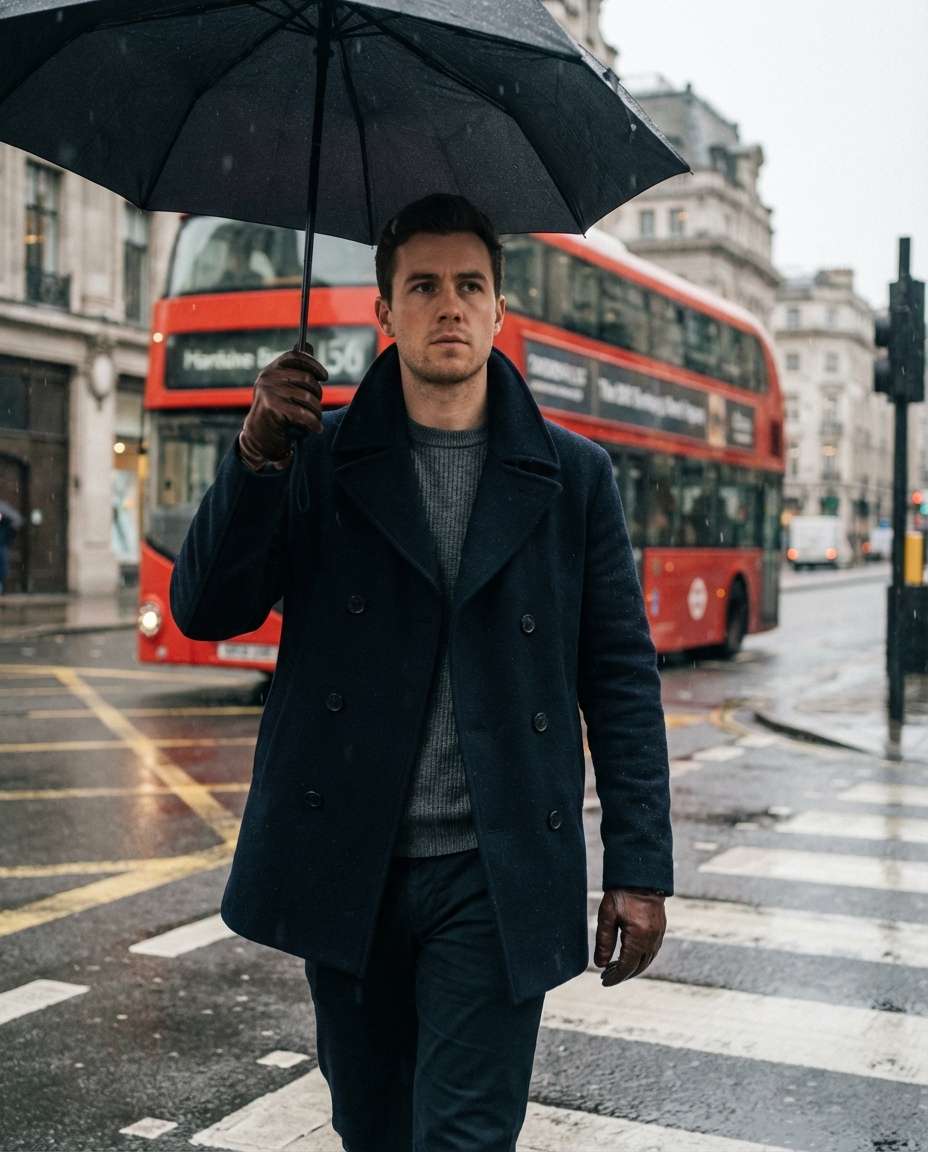 AI-generated London Rainy Street made with Nano Banana Pro