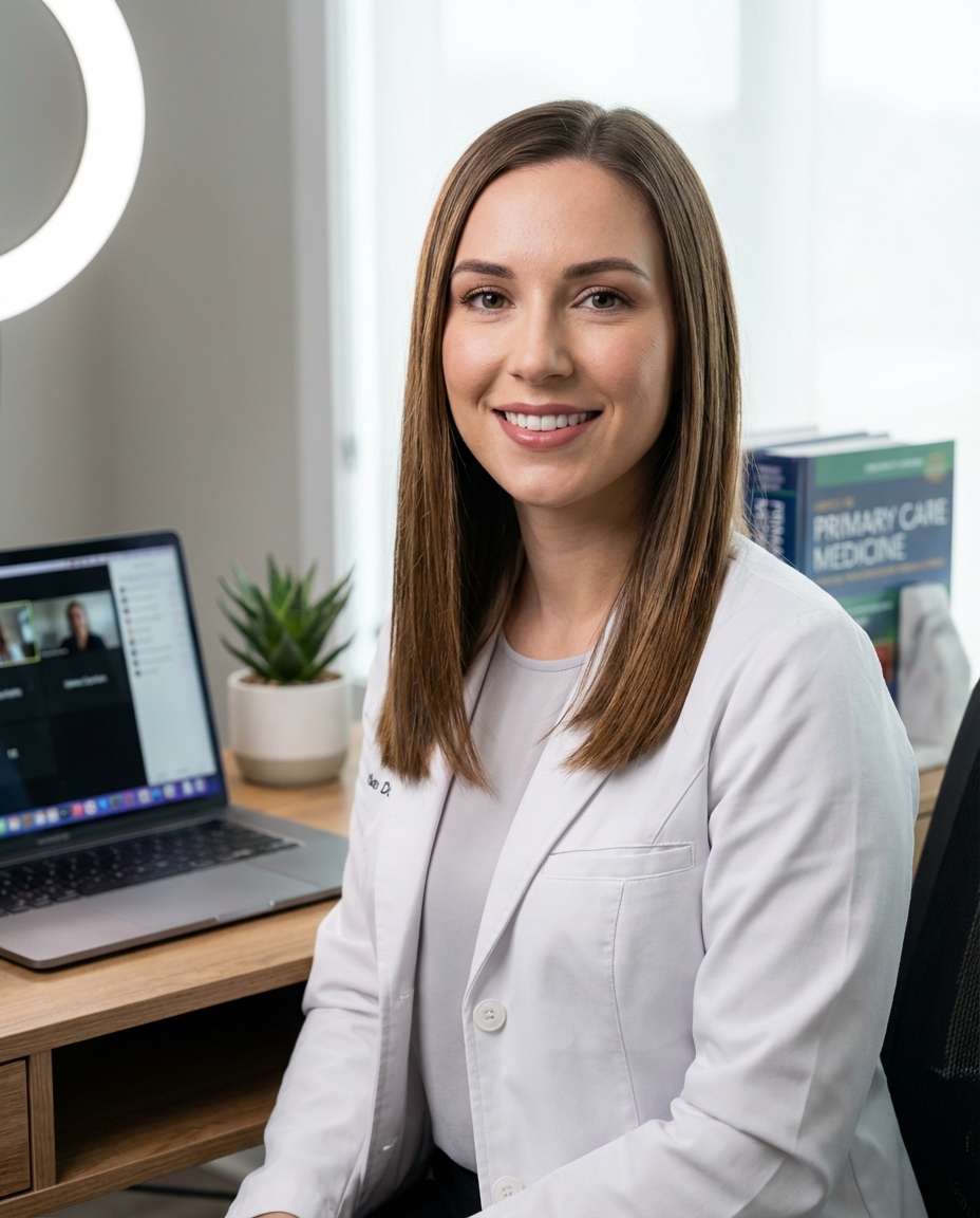 AI-generated Telemedicine Desk Portrait made with Nano Banana Pro
