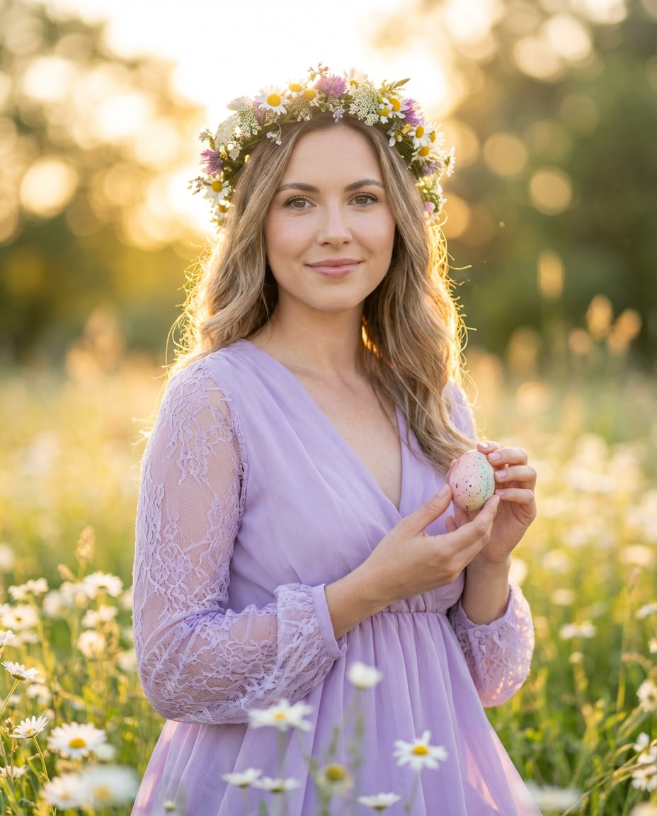 AI-generated Spring Floral Crown Portrait made with Nano Banana Pro