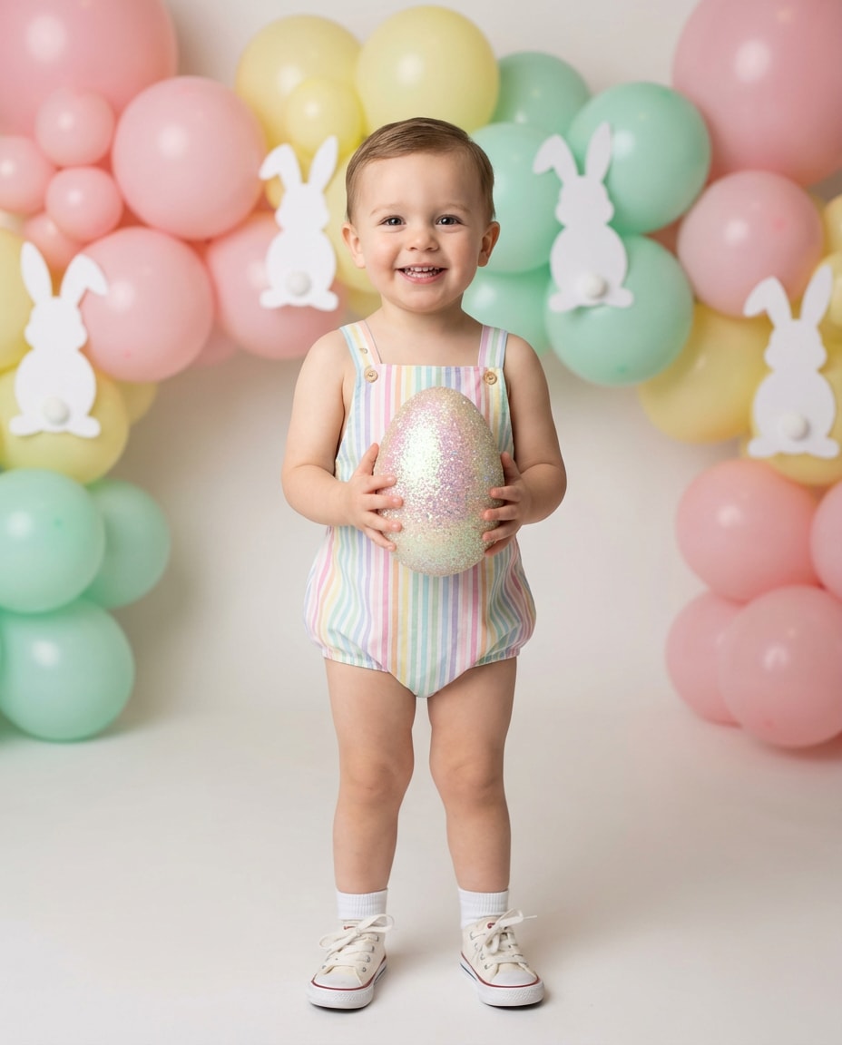 AI-generated Pastel Balloon Easter Portrait made with Nano Banana Pro