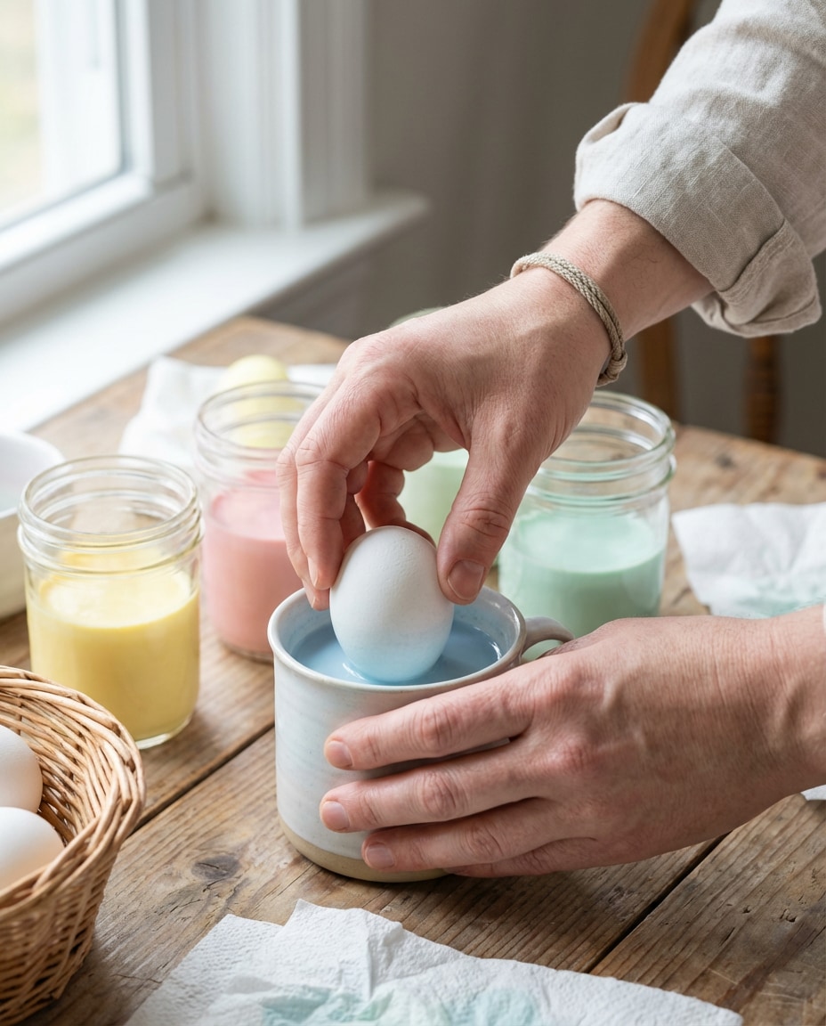 AI-generated Hands with Easter Egg Dye made with Nano Banana Pro
