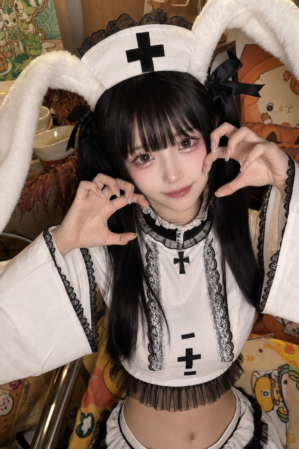 AI-generated Gothic Bunny Nurse Selfie made with GPT Image 2