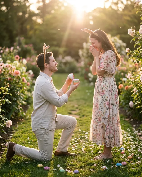 AI-generated Garden Proposal Bunny made with Nano Banana Pro