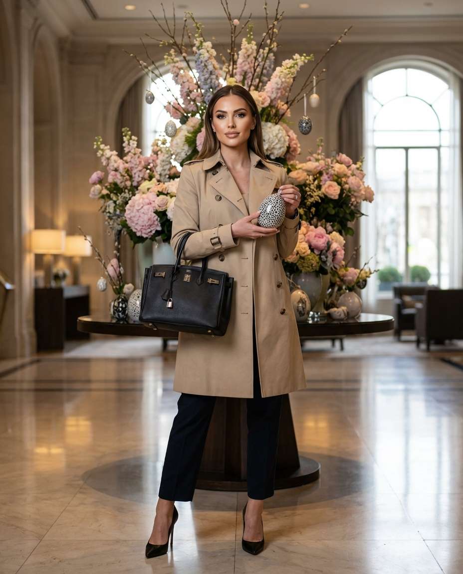AI-generated Easter Fashion in a Luxury Lobby made with Nano Banana Pro