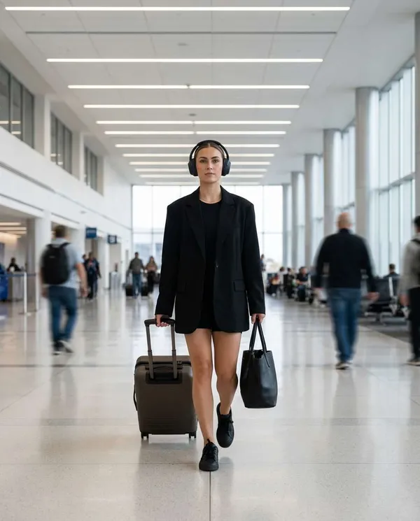 AI-generated Airport Candid Chic made with Nano Banana Pro
