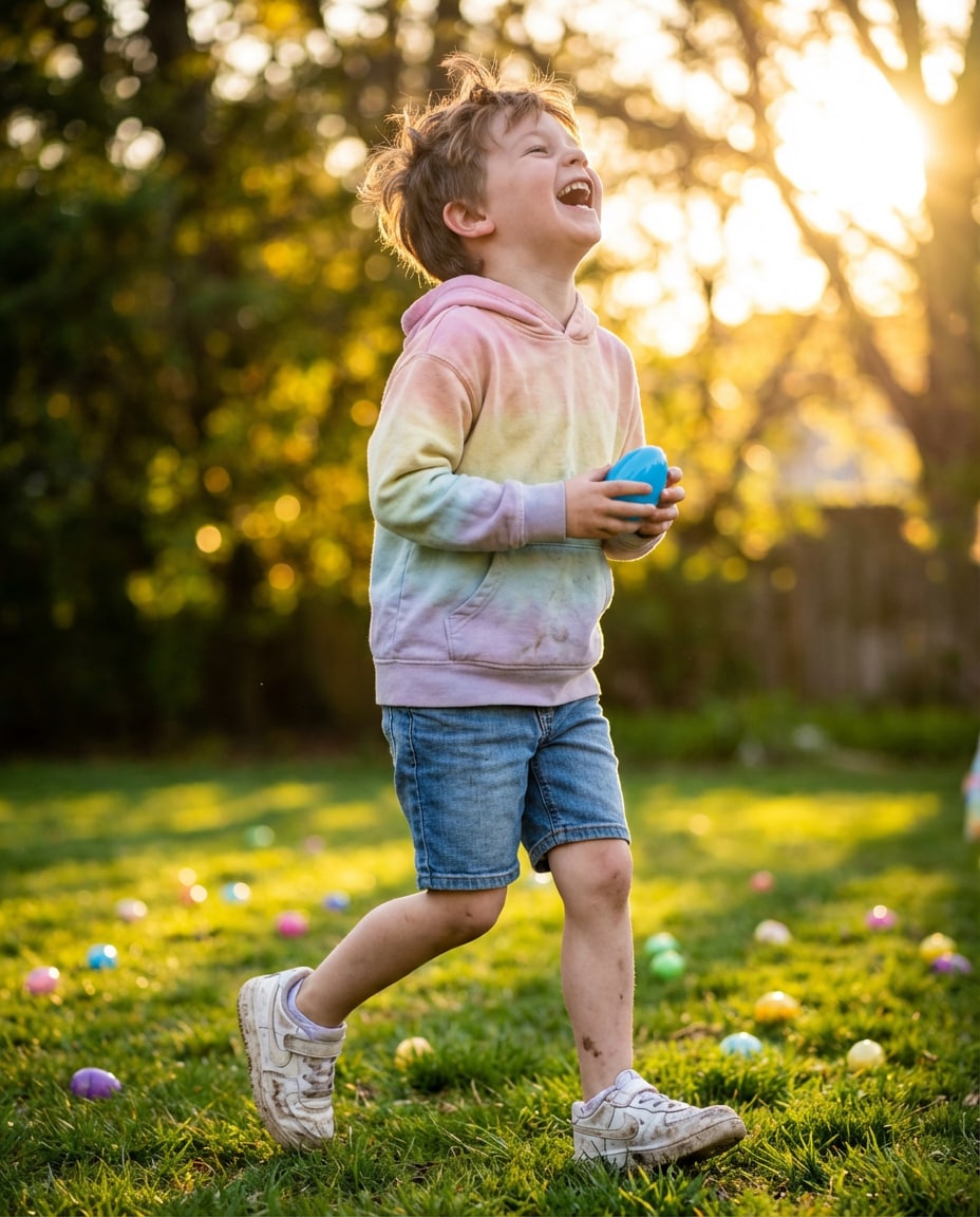 AI-generated Golden-Hour Easter Egg Hunt made with Nano Banana Pro