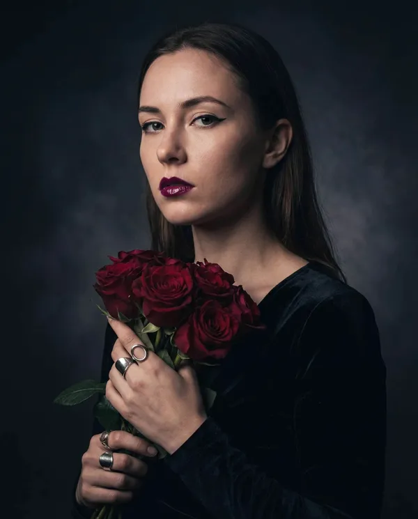 AI-generated Dramatic Black Roses made with Nano Banana Pro
