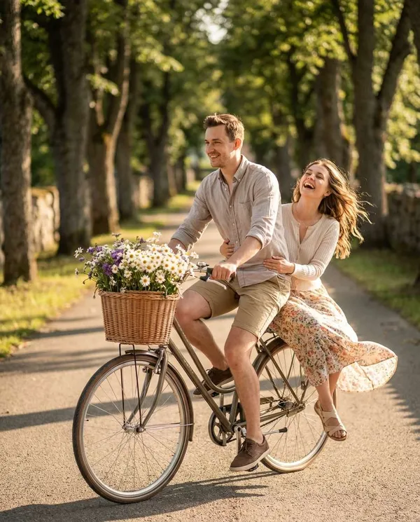 AI-generated Bike Basket Flower Ride made with Nano Banana Pro
