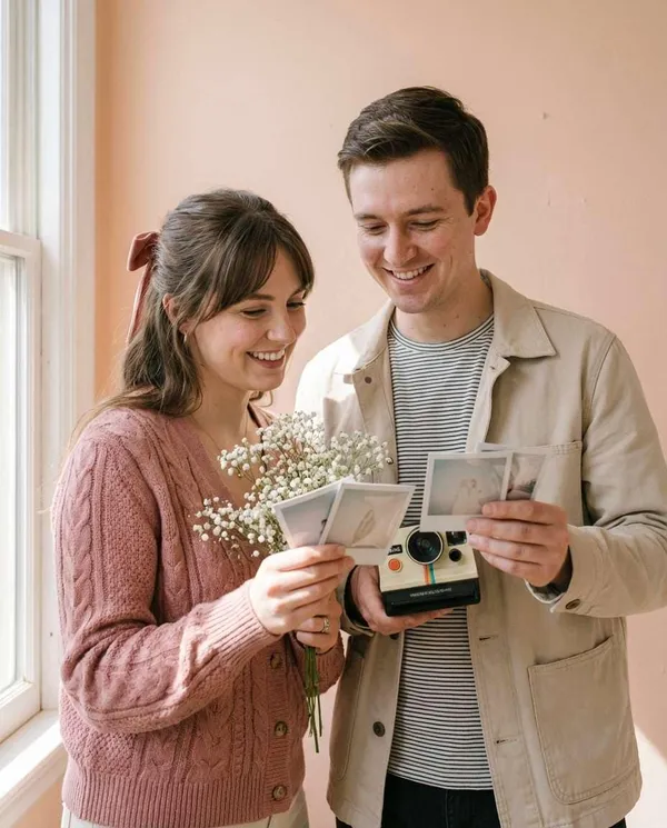 AI-generated Polaroid Flower Memories made with Nano Banana Pro