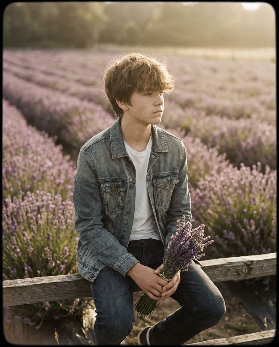 AI-generated Vintage Floral Film Portrait made with Nano Banana Pro