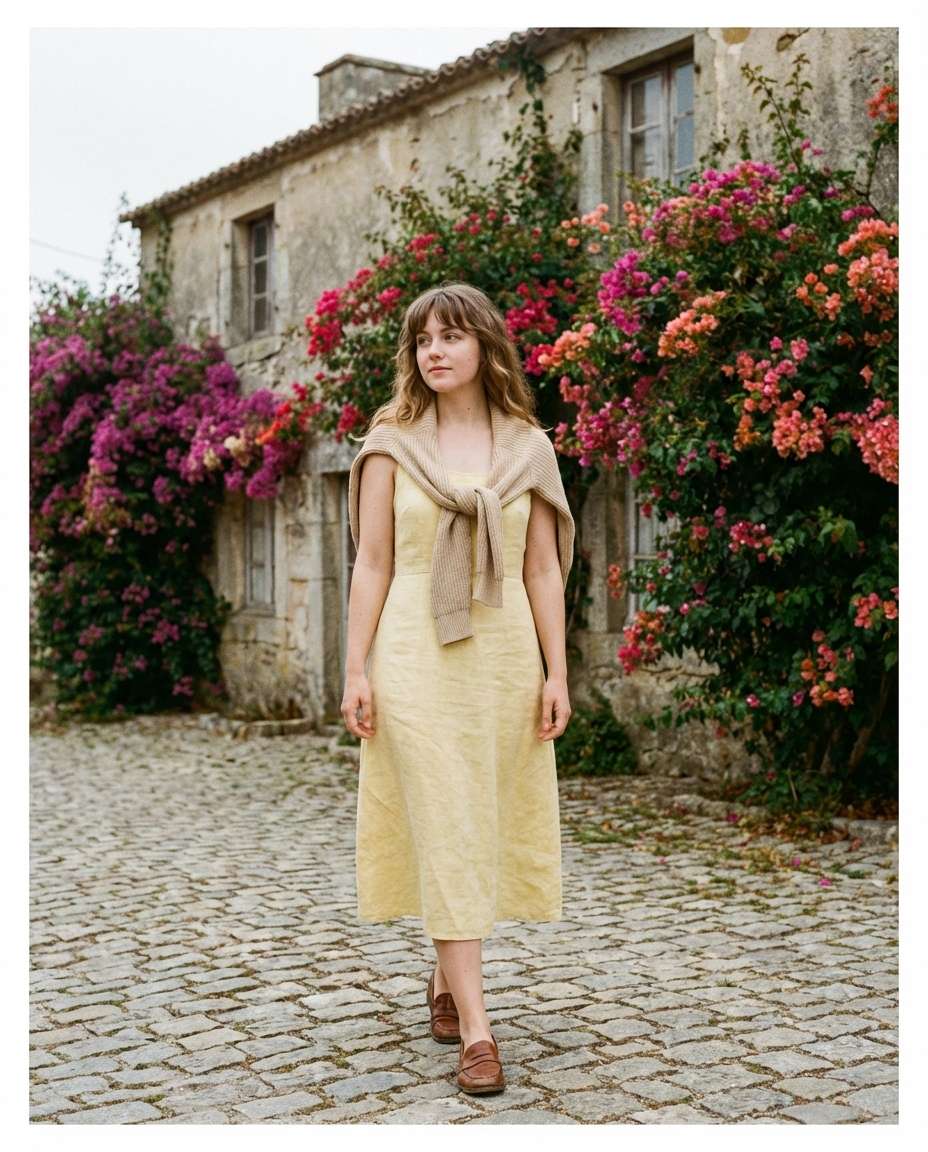 AI-generated Vintage Bougainvillea Stroll made with Nano Banana Pro