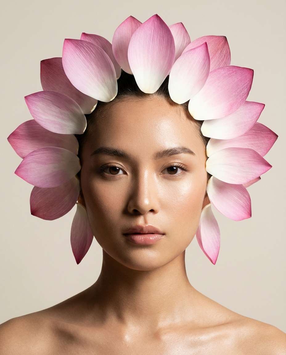 AI-generated Lotus Petal Studio Beauty made with Nano Banana Pro