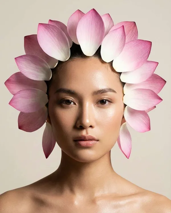 AI-generated Lotus Petal Studio Beauty made with Nano Banana Pro