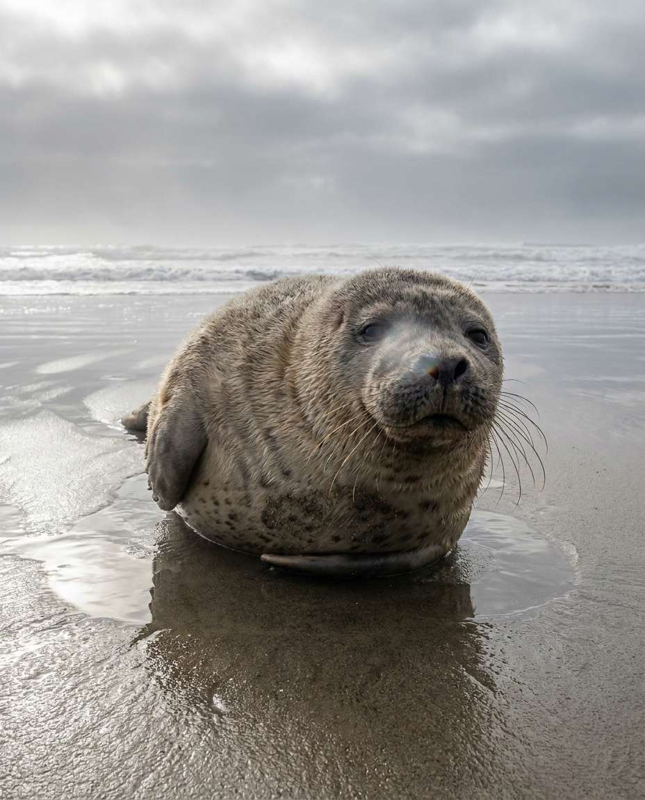 AI-generated Seal Pup by the Sea made with Nano Banana Pro
