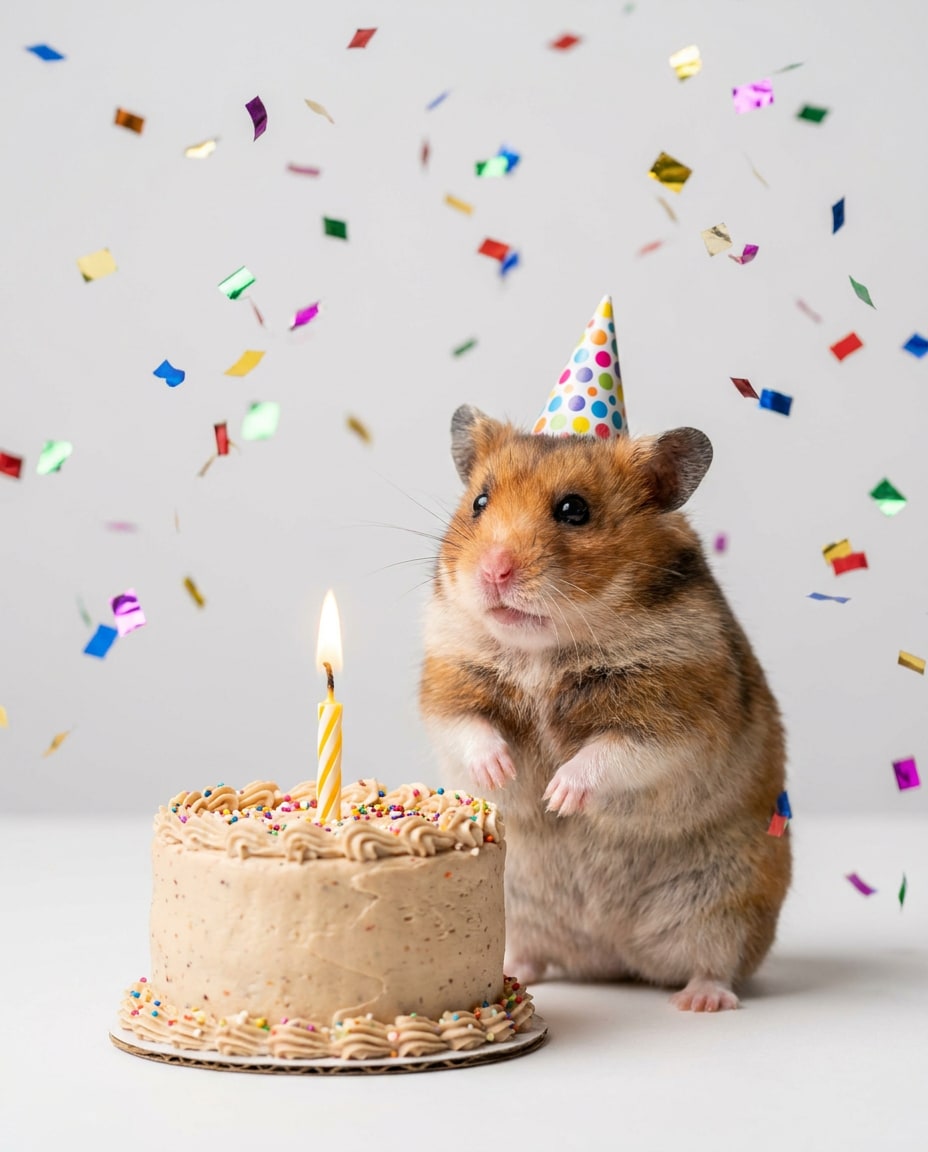 AI-generated Hamster Birthday Party made with Nano Banana Pro