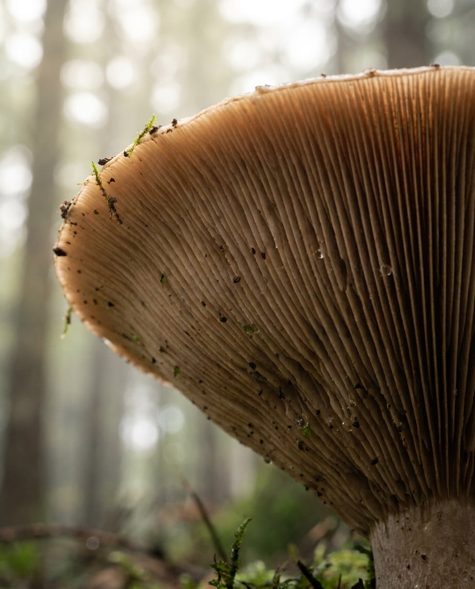 AI-generated Glowing Mushroom Gills made with Nano Banana Pro