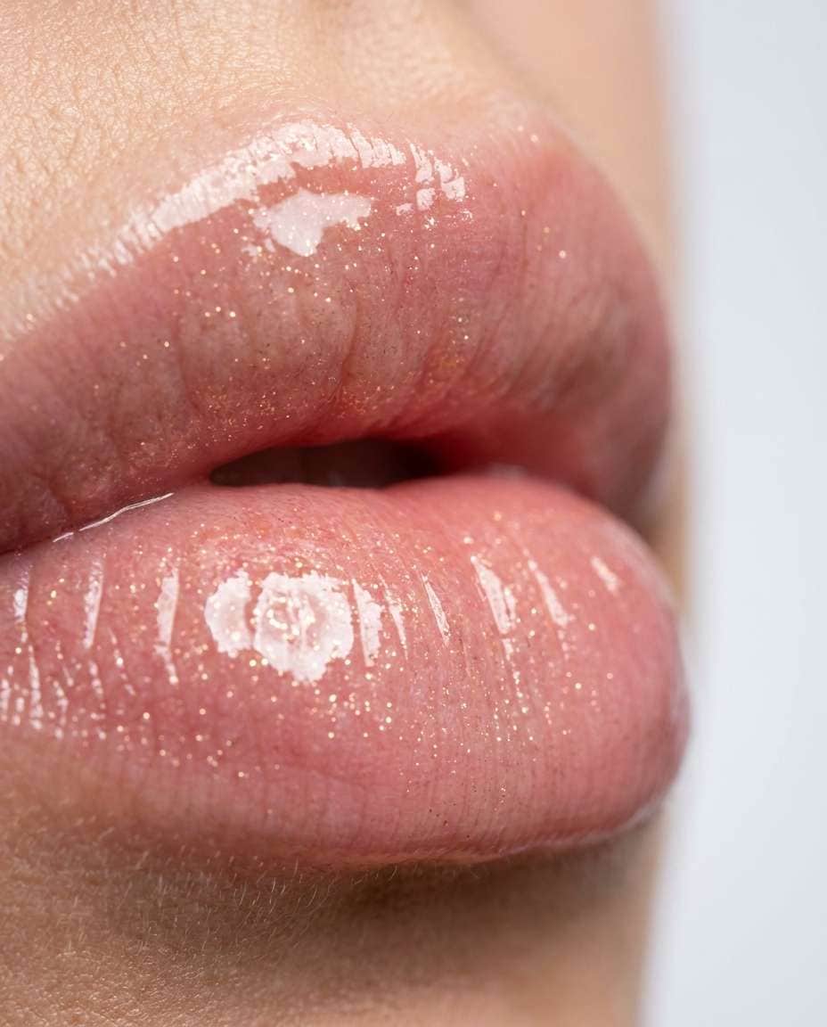 AI-generated Glossy Lip Highlight made with Nano Banana Pro