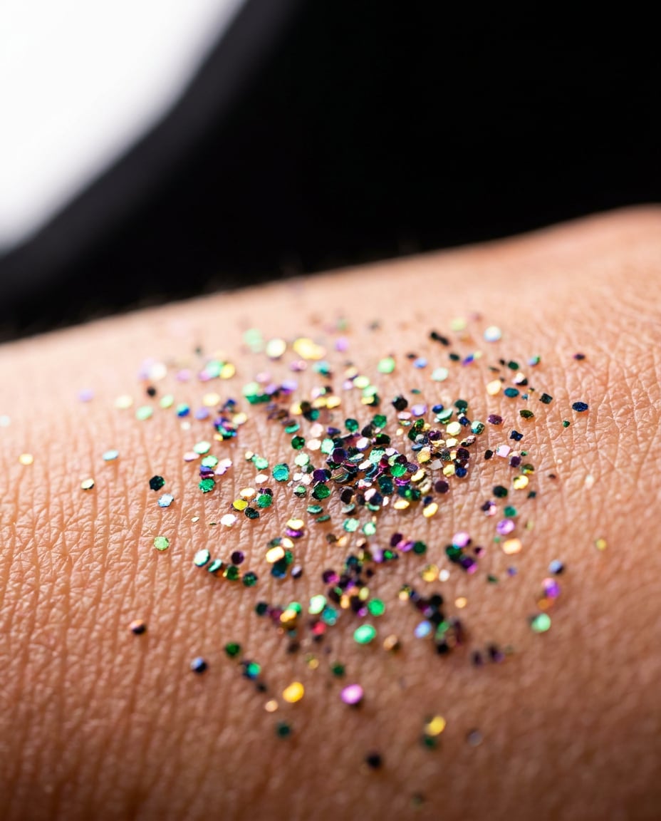 AI-generated Glitter Pigment Close-up made with Nano Banana Pro