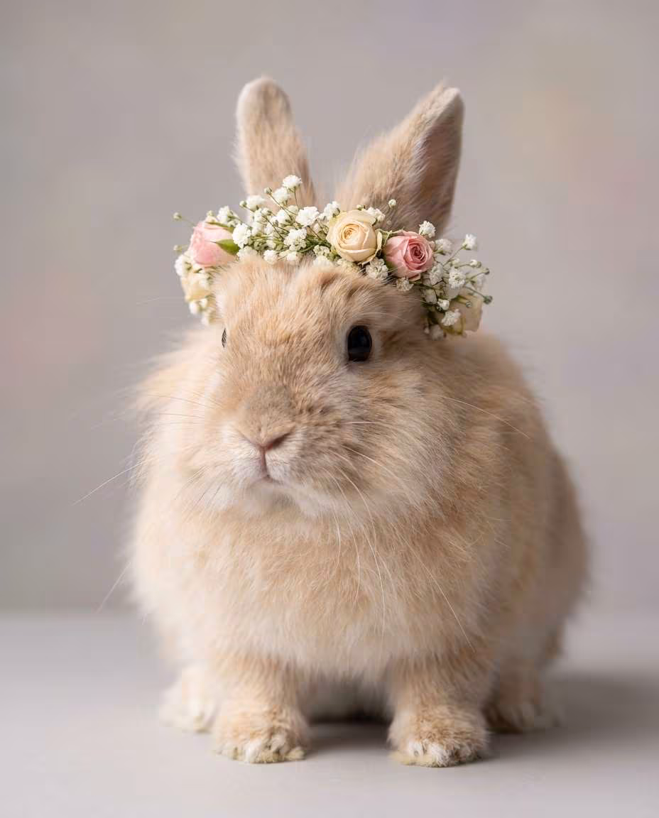 AI-generated Flower Crown Rabbit made with Nano Banana Pro