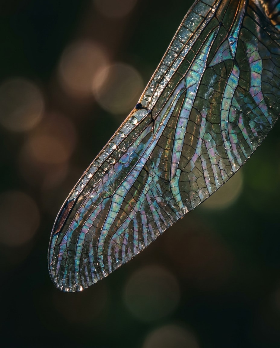 AI-generated Iridescent Dragonfly Wing made with Nano Banana Pro