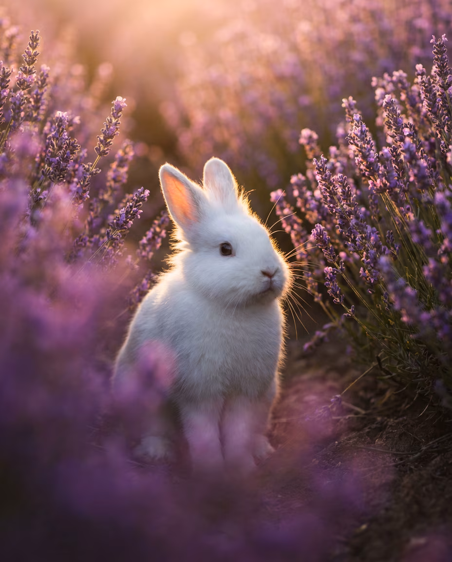 AI-generated Lavender Field Rabbit made with Nano Banana Pro