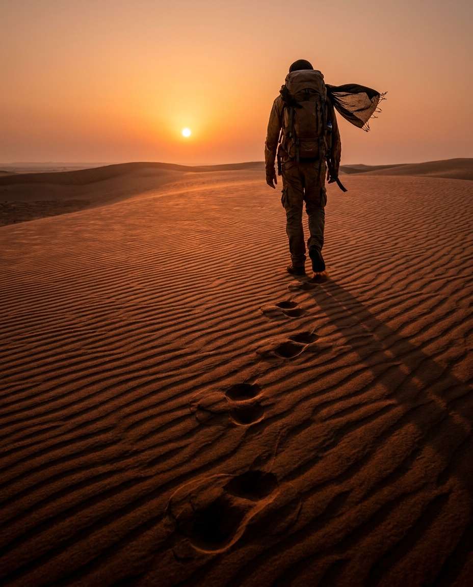 AI-generated Desert Dawn Wanderer made with Nano Banana Pro