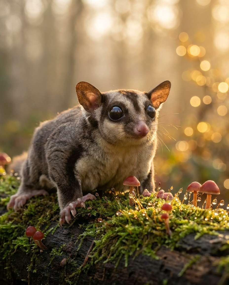 AI-generated Sugar Glider in a Fairy Garden made with Nano Banana Pro