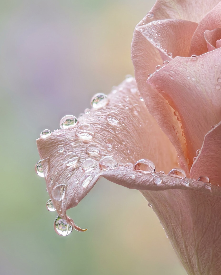 AI-generated Dewy Rose Petal Macro made with Nano Banana Pro